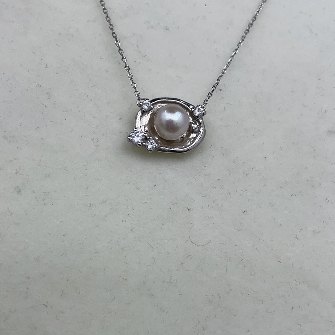 海水珍珠颈饰银S925镶嵌