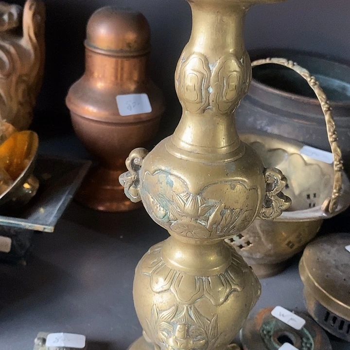 手工艺品琉璃铜蜡台