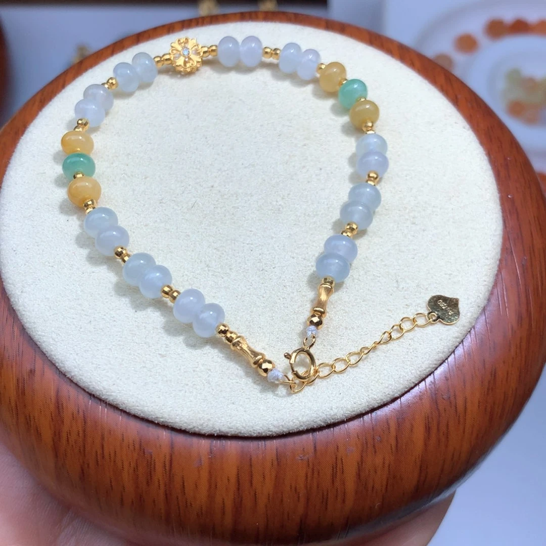 翡翠18K金镶嵌颈饰手链