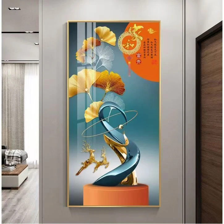 家和富贵家业稳固现代入户装饰画高级感墙面走廊尽头壁画大气挂画