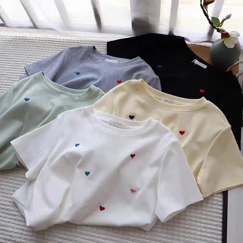 爱心刺绣短袖878