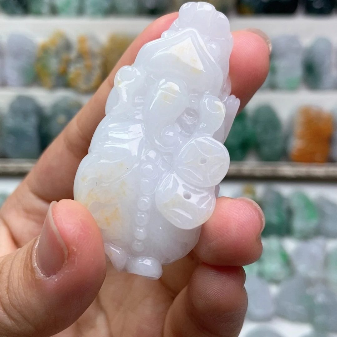 翡翠未镶嵌吊坠(赠链)