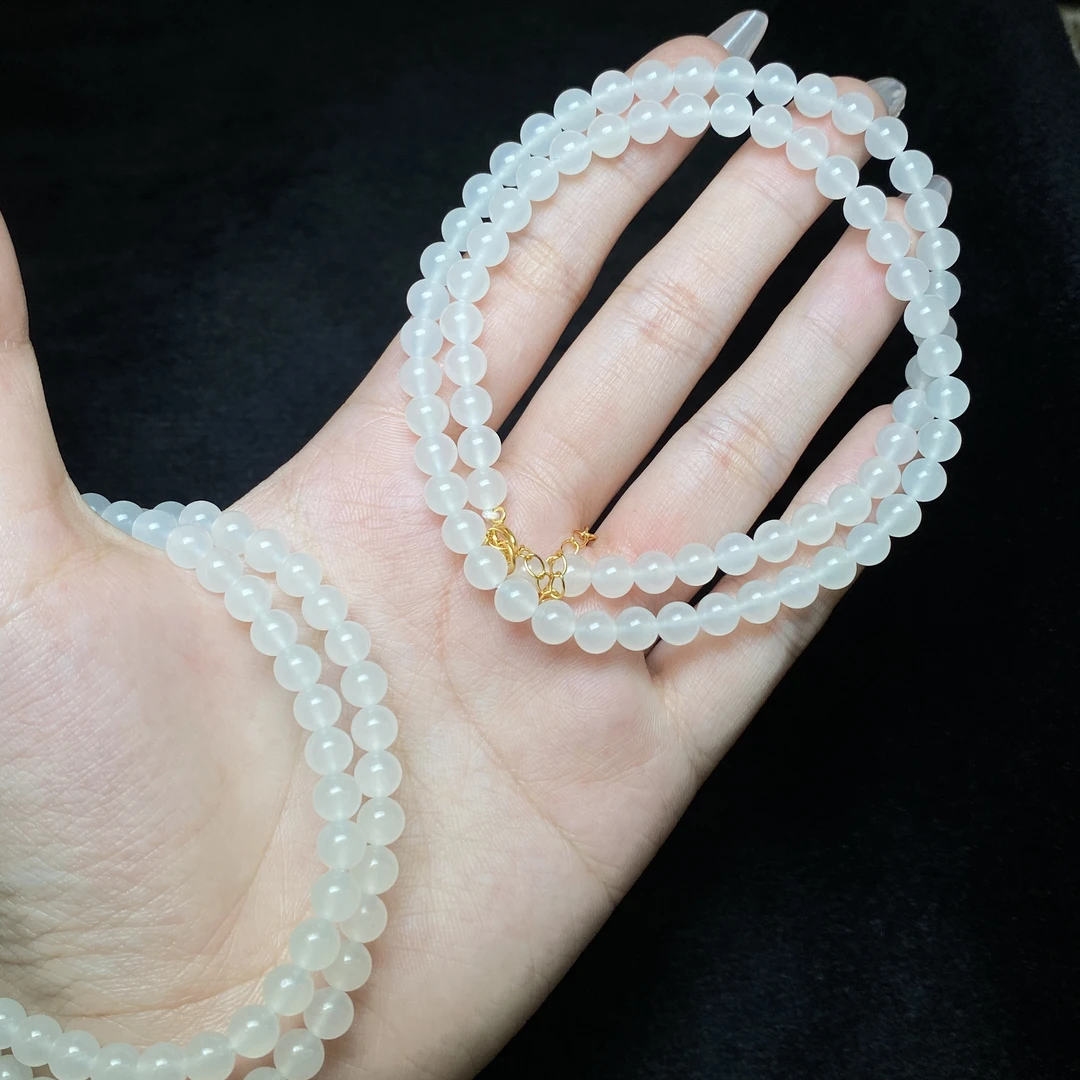 【小北好物】和田玉圆珠项链约5mm+【多样性发一件】 QH75X356