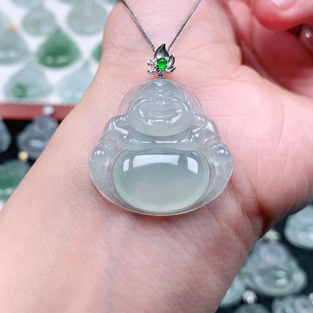 吊坠(不含链)18K金镶嵌翡翠