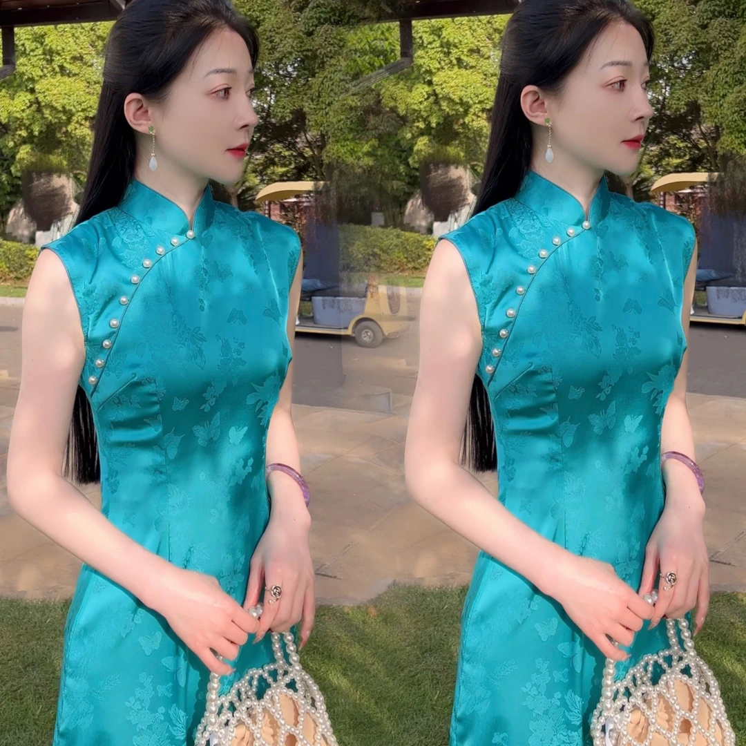 【回眸】老上海复古旗袍2025新款女无袖高级感显瘦日常改良旗袍