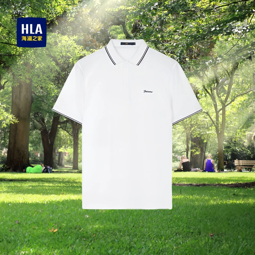 HLA/海澜之家男士夏季短袖T恤速干时尚吸湿Polo衫简约父亲节礼物