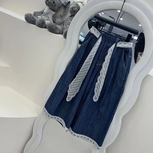 W童品家，（现货）2025夏款新款女童中大童牛仔裤233