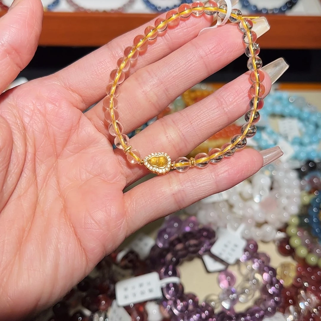 烟晶手链银S925镶嵌黄水033 发样品