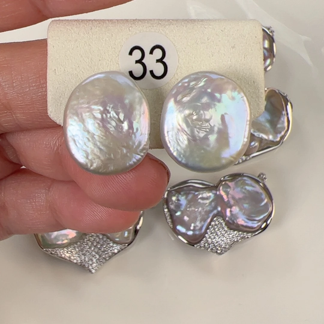 淡水珍珠吊坠(不含链)银S925镶嵌