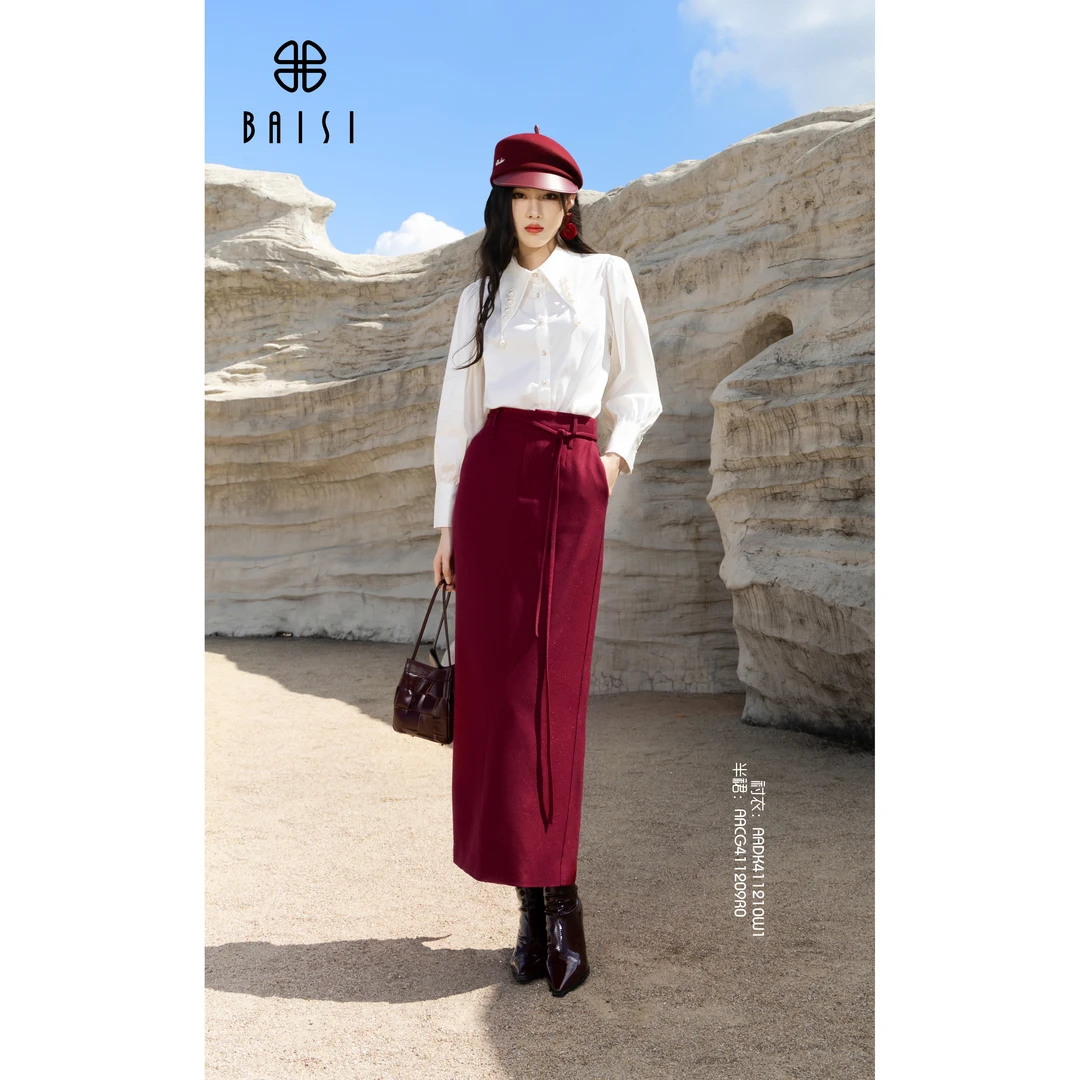 BAISI百丝2024秋冬AADK411210W1时尚衬衣