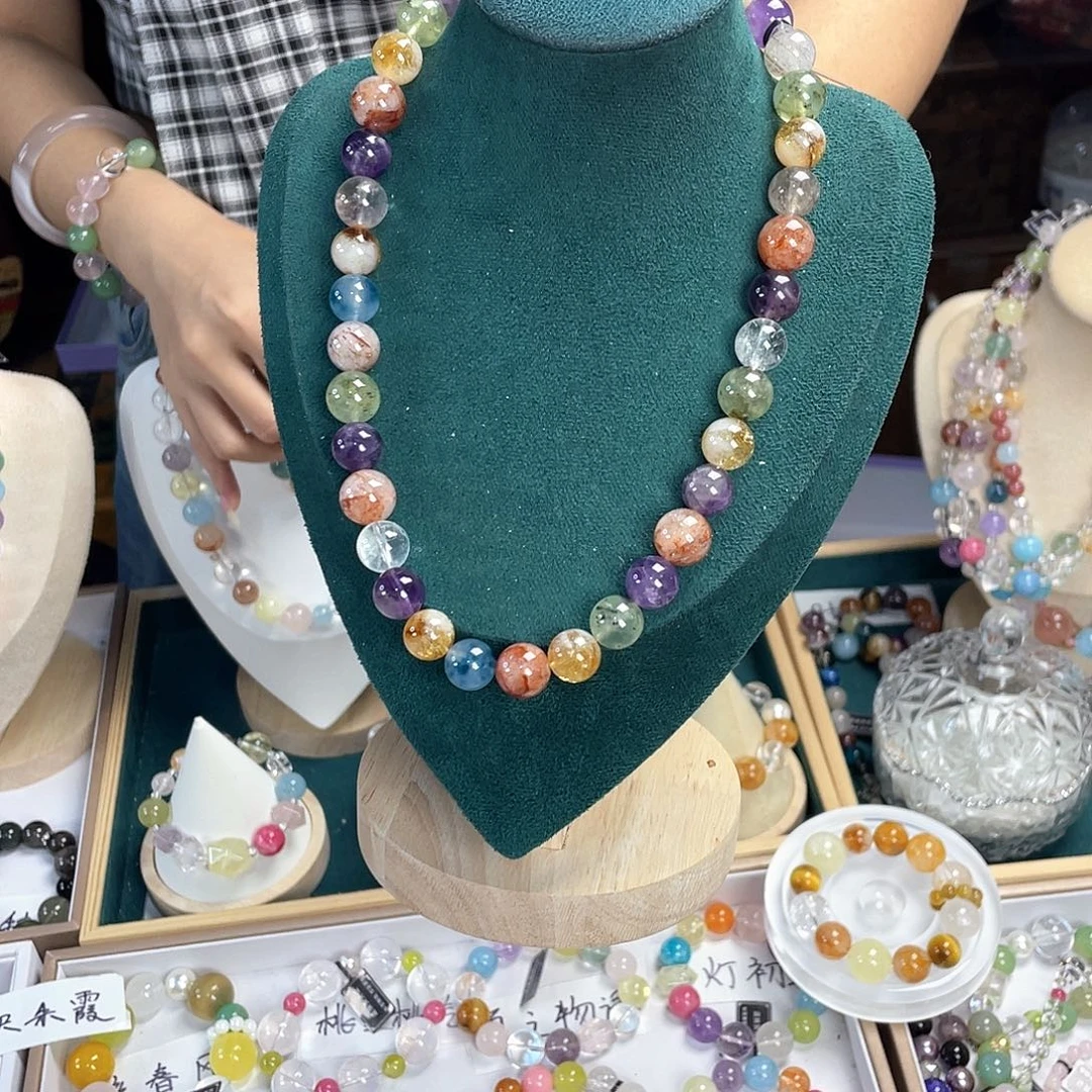水晶手链银S925镀金镶嵌