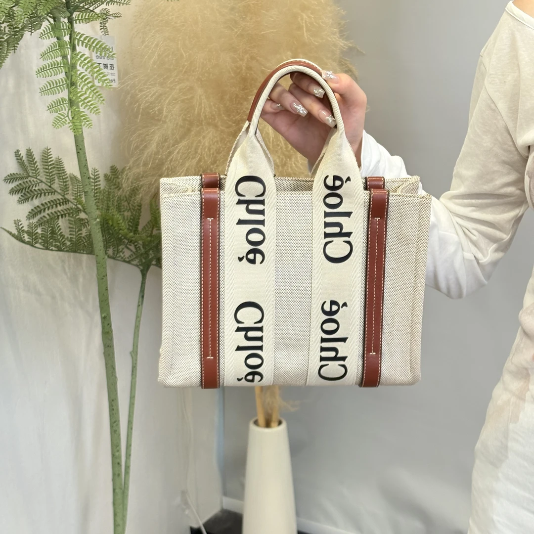 95新 Chloe/蔻依 焦糖色woody手提小托特包