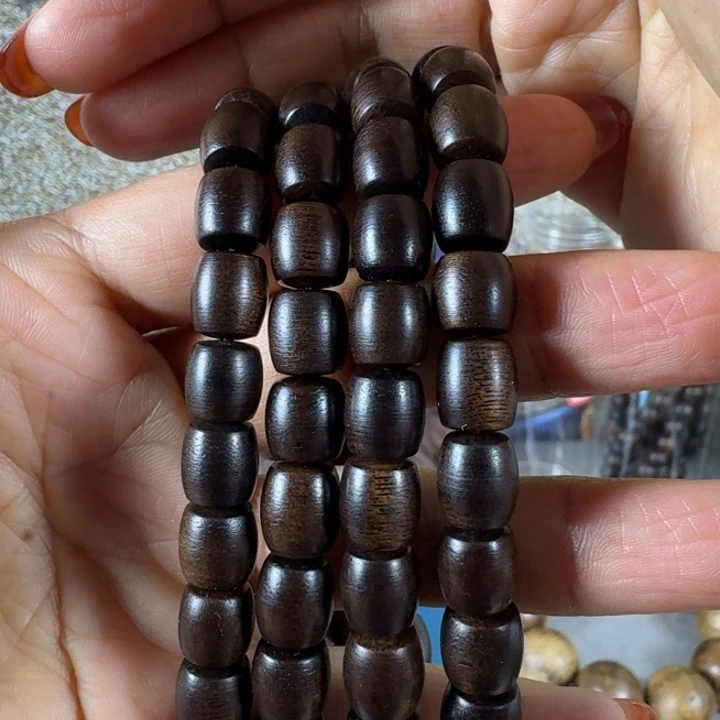沉香手串铁**私白棋玉化