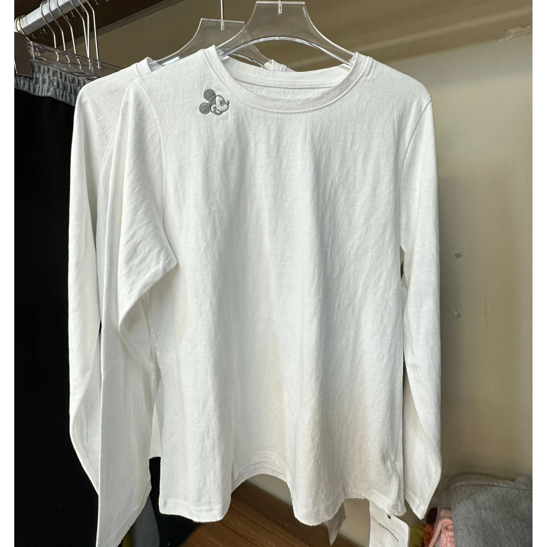 2025套头春季休闲内搭宽松T恤刺绣长袖卡通动漫简约宽松型圆领