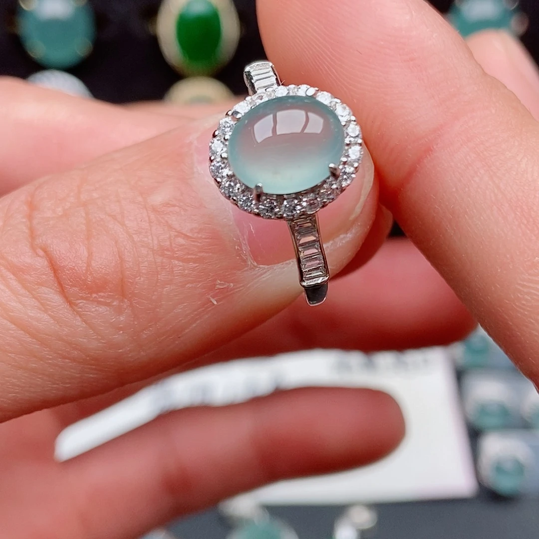 翡翠戒指银S925镶嵌86485456