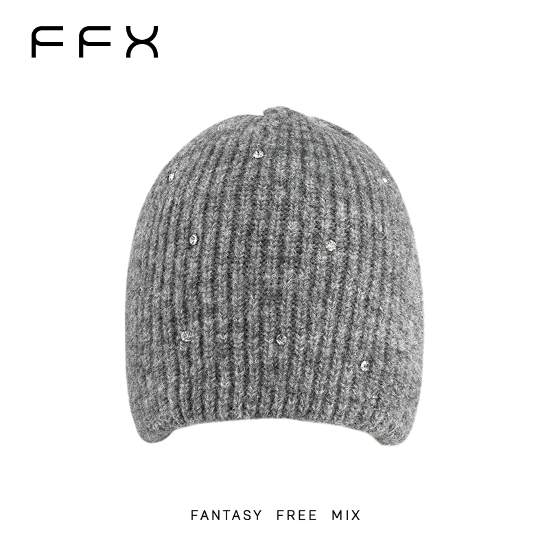 弗弗西FFX【时光独白】高级羊毛时尚闪钻毛线帽