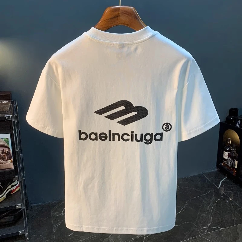 U&PURA夏季薄款高端T恤男潮流新款白色圆领ins短袖衫男装半袖衣服