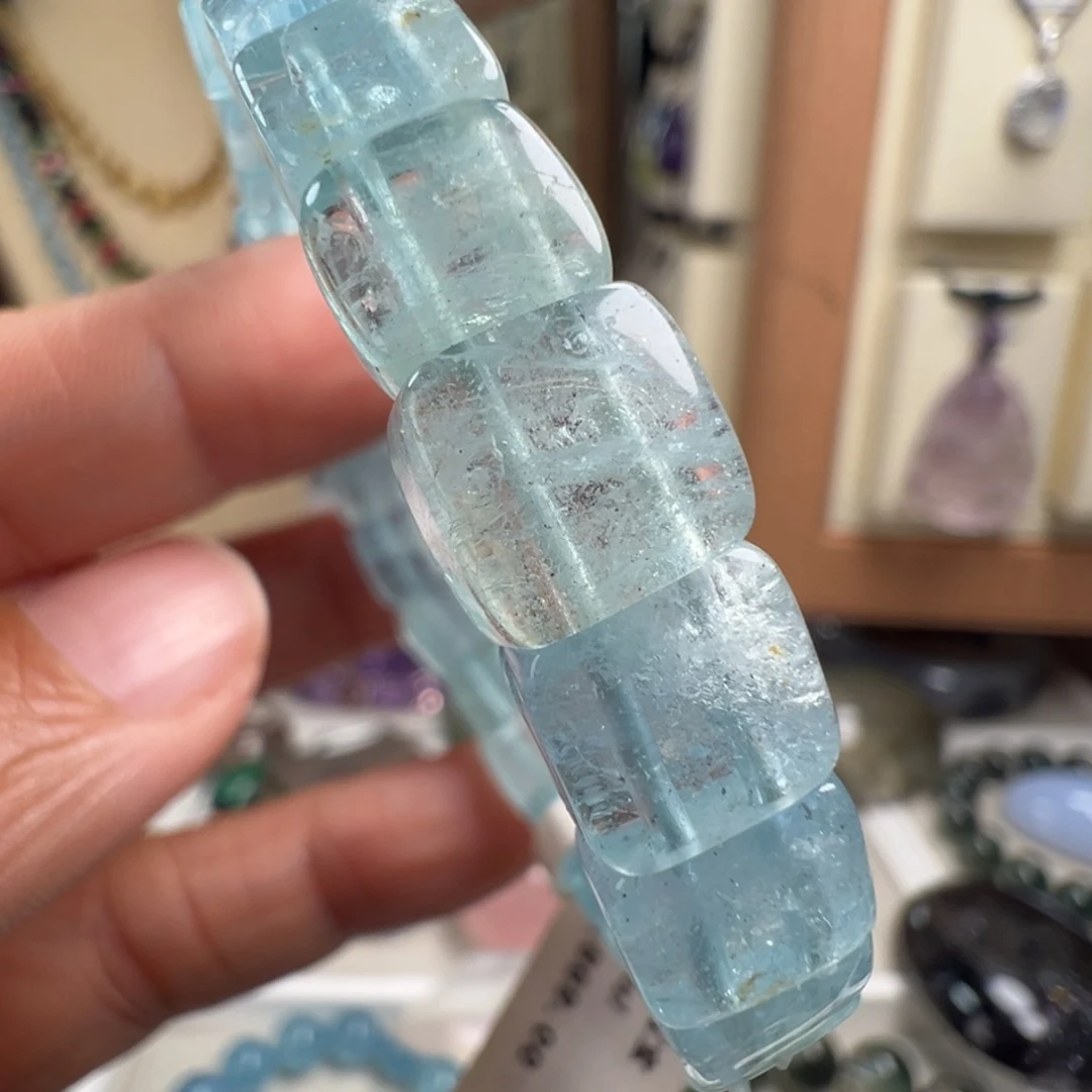 海蓝宝石未镶嵌手链天然海蓝宝石