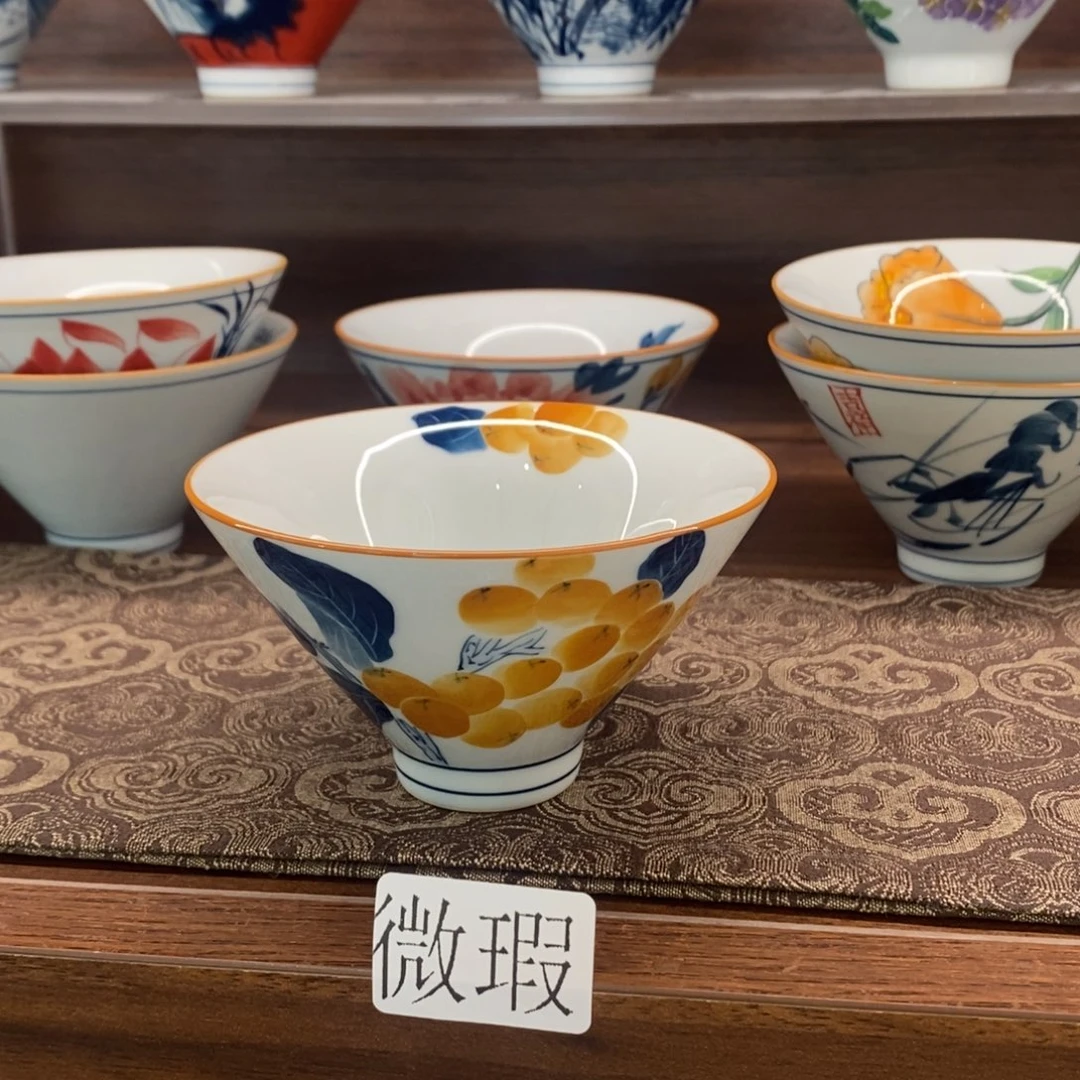 釉下彩老陶泥手工绘制