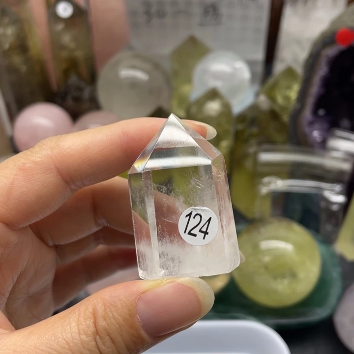 梨***李水晶珠宝半成品未镶嵌124蓝针柱