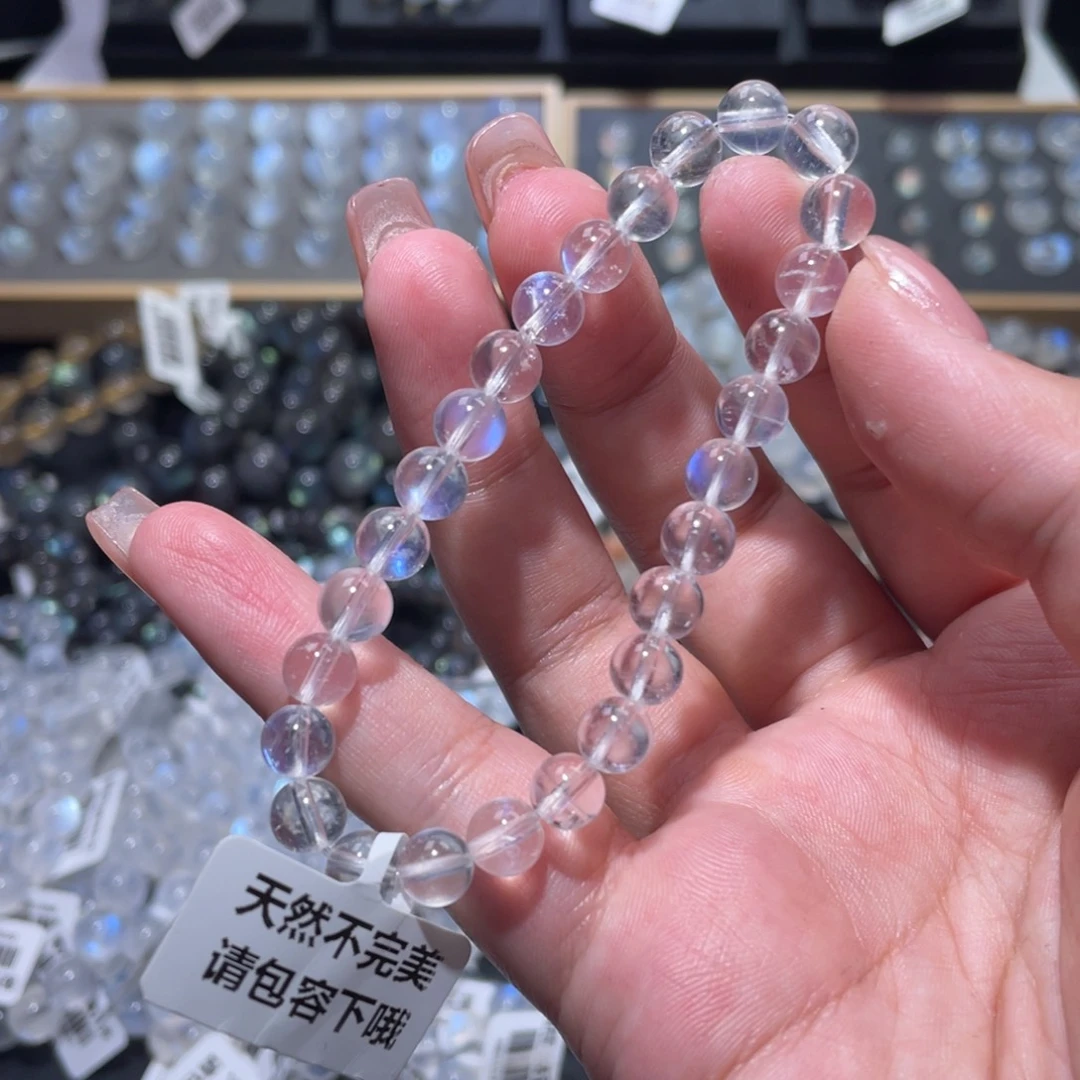 未镶嵌手链长石蓝月光手链7.2mm