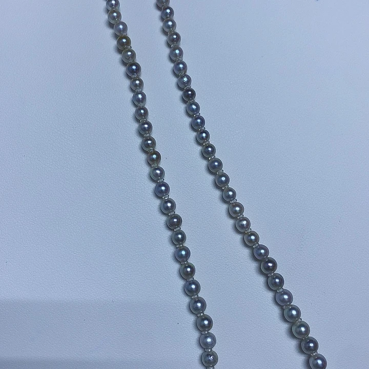 项链海水珍珠银S925镶嵌4-5