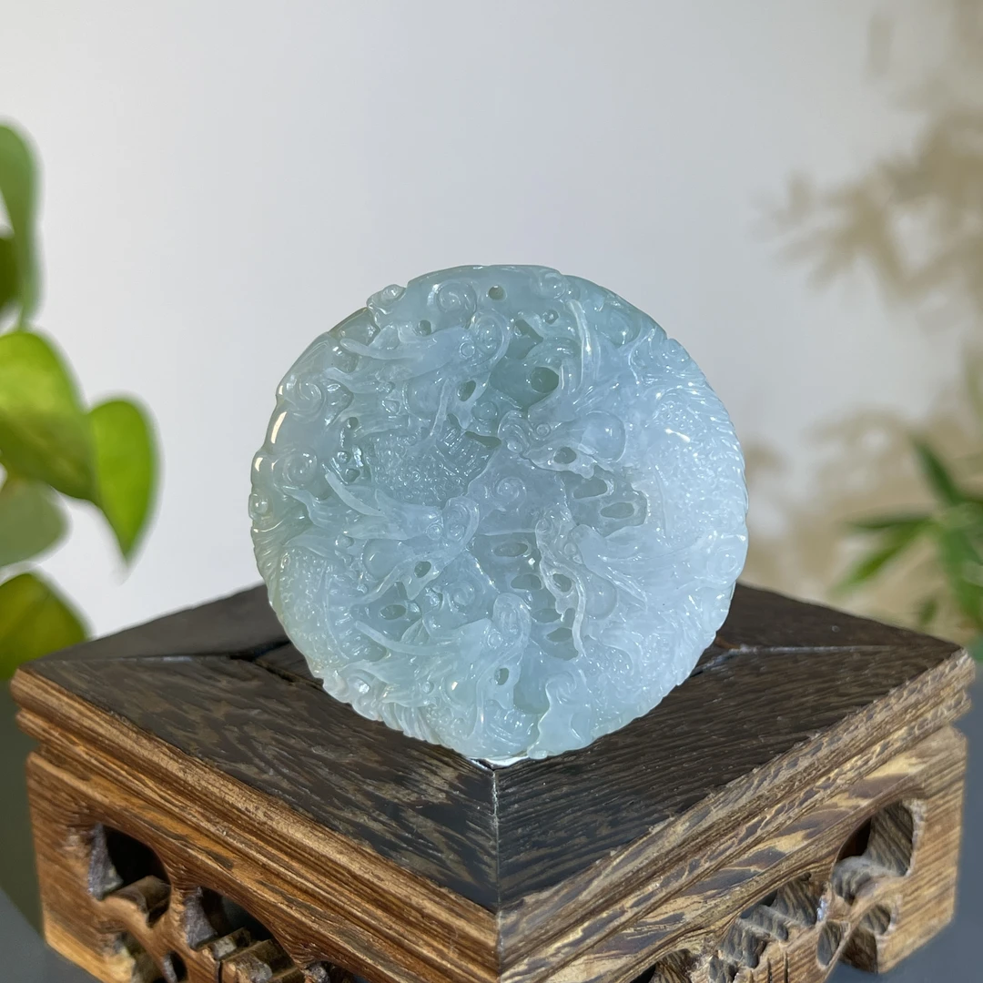 JXB20-56 天然缅甸A货翡翠 九龙