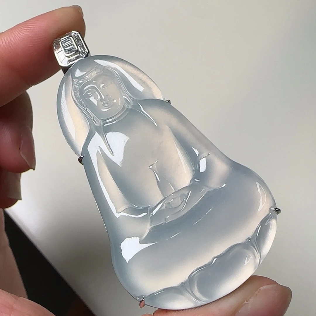翡翠18K金镶嵌颈饰天然翡翠