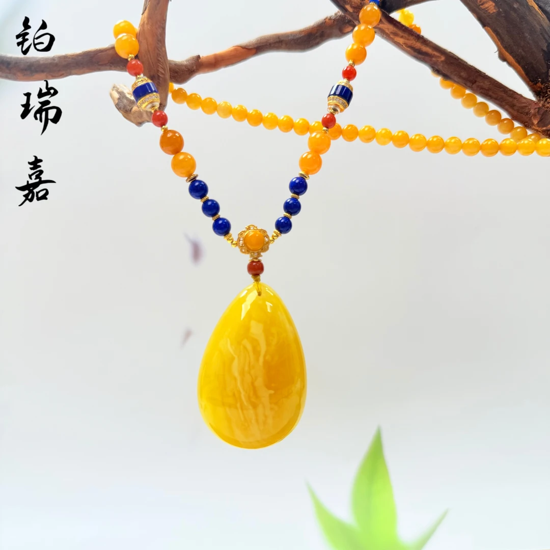 铂瑞嘉蜜蜡水滴5mm项链DXL3780商品多样性发其一