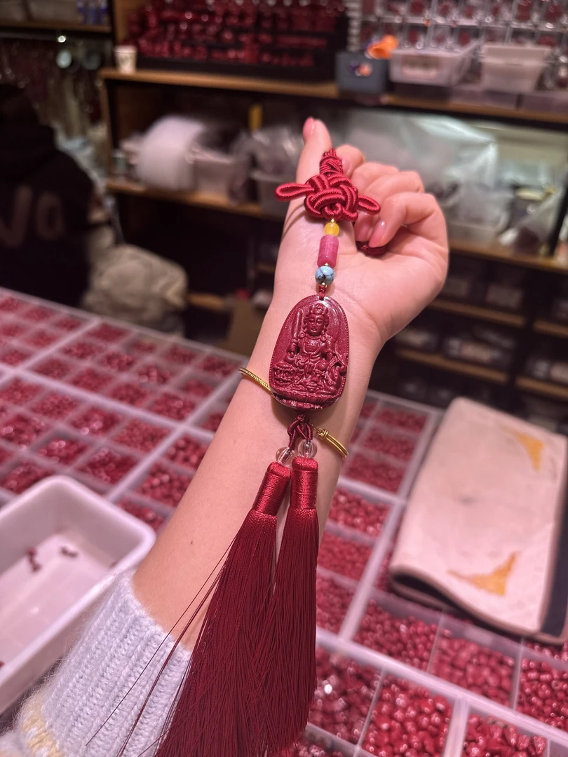 含辰砂工艺品保真高含量紫金砂十二生肖八大守护车挂门挂 送证书