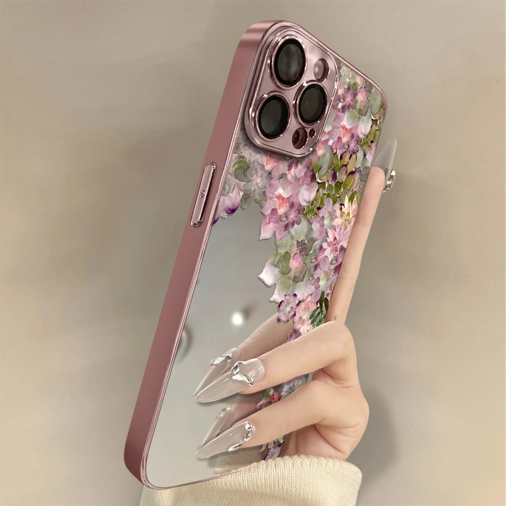 半墙鲜花适用苹果手机壳新女款小众全包防摔高级感个性创意保护套
