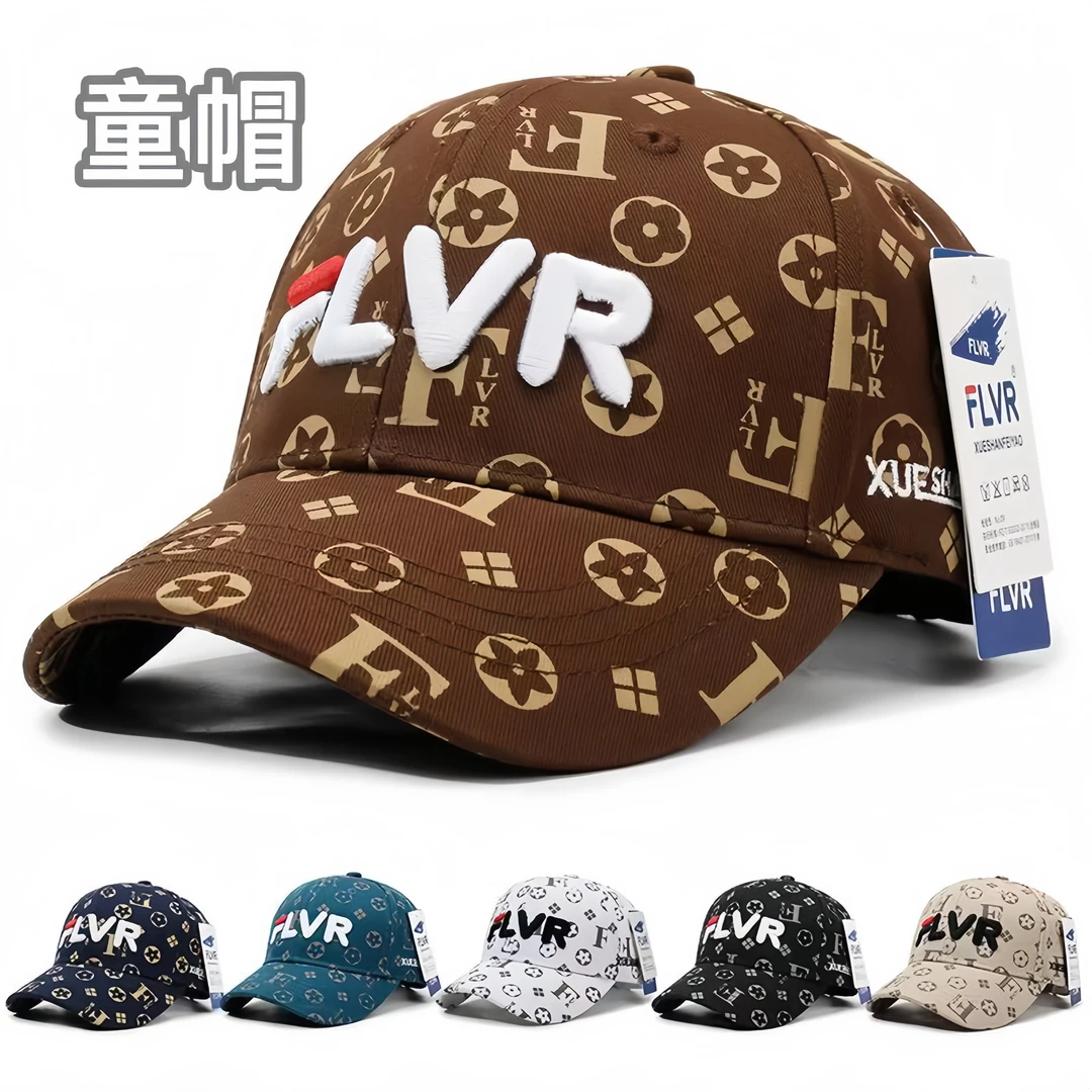 【童帽FLVR正版】新款时尚字母棒球帽男童女童休闲遮阳鸭舌帽防晒