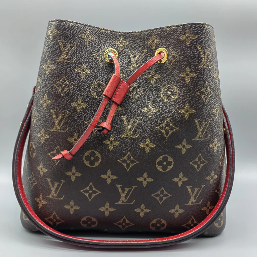 95新 LouisVuitton/路易威登 老花红水桶1634 7429