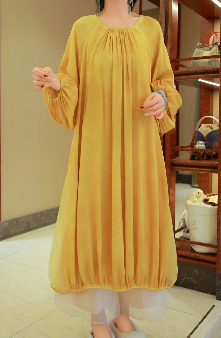 乌兰吉雅原创设计 山茶花长裙