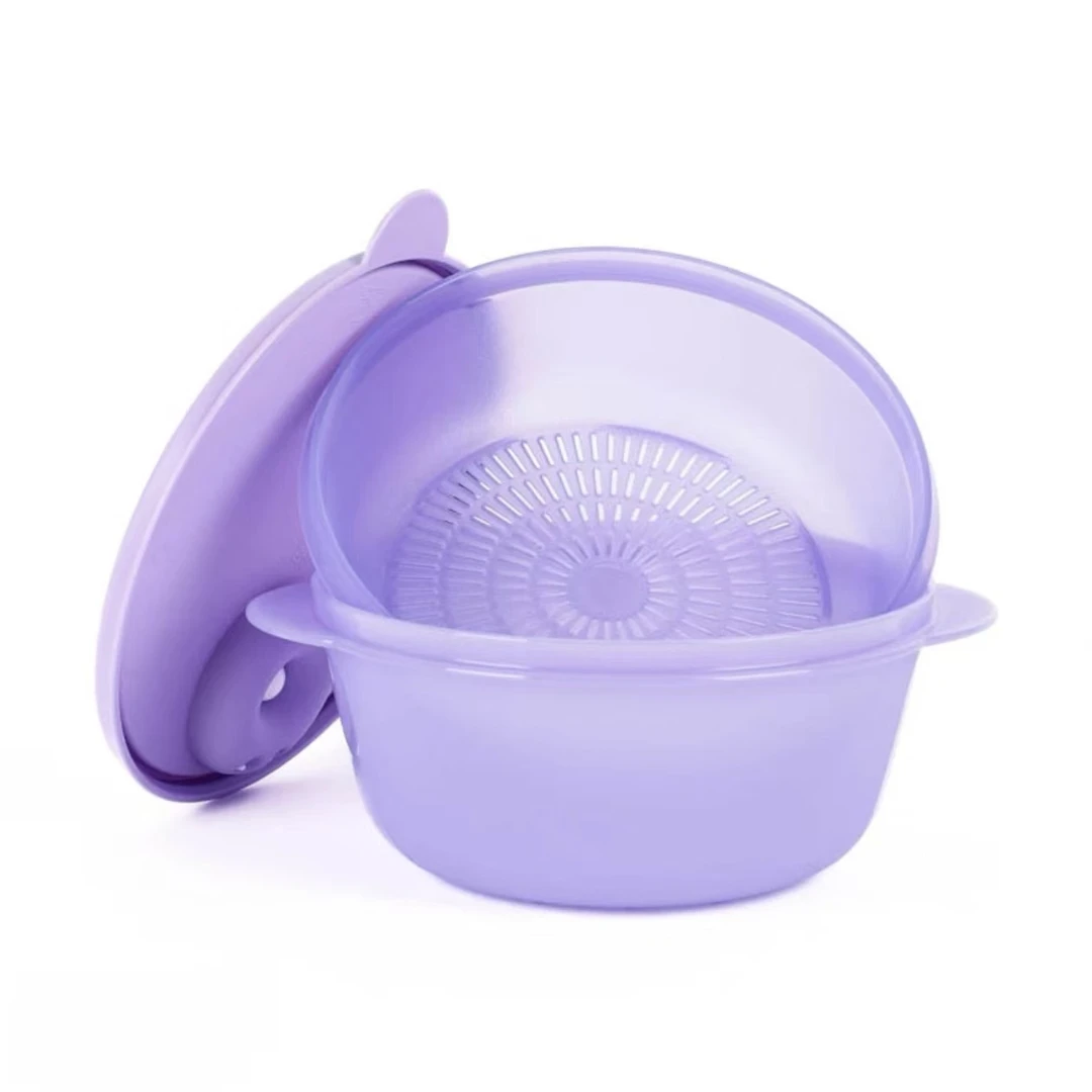 特百惠 1.5L微波餐餐乐饭盒 带蒸格 可冷藏便携午餐蔬果保鲜盒