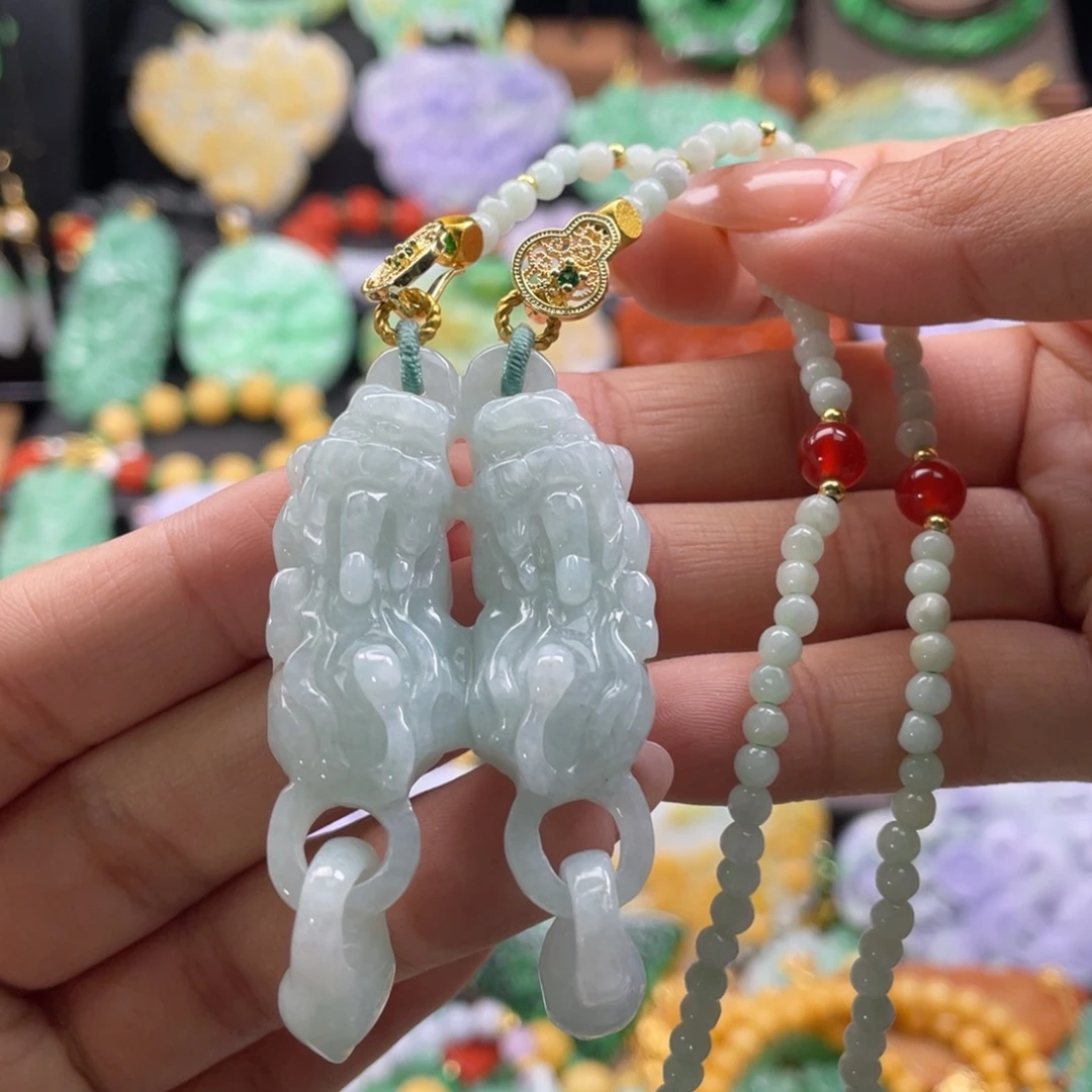 翡翠未镶嵌颈饰代编织