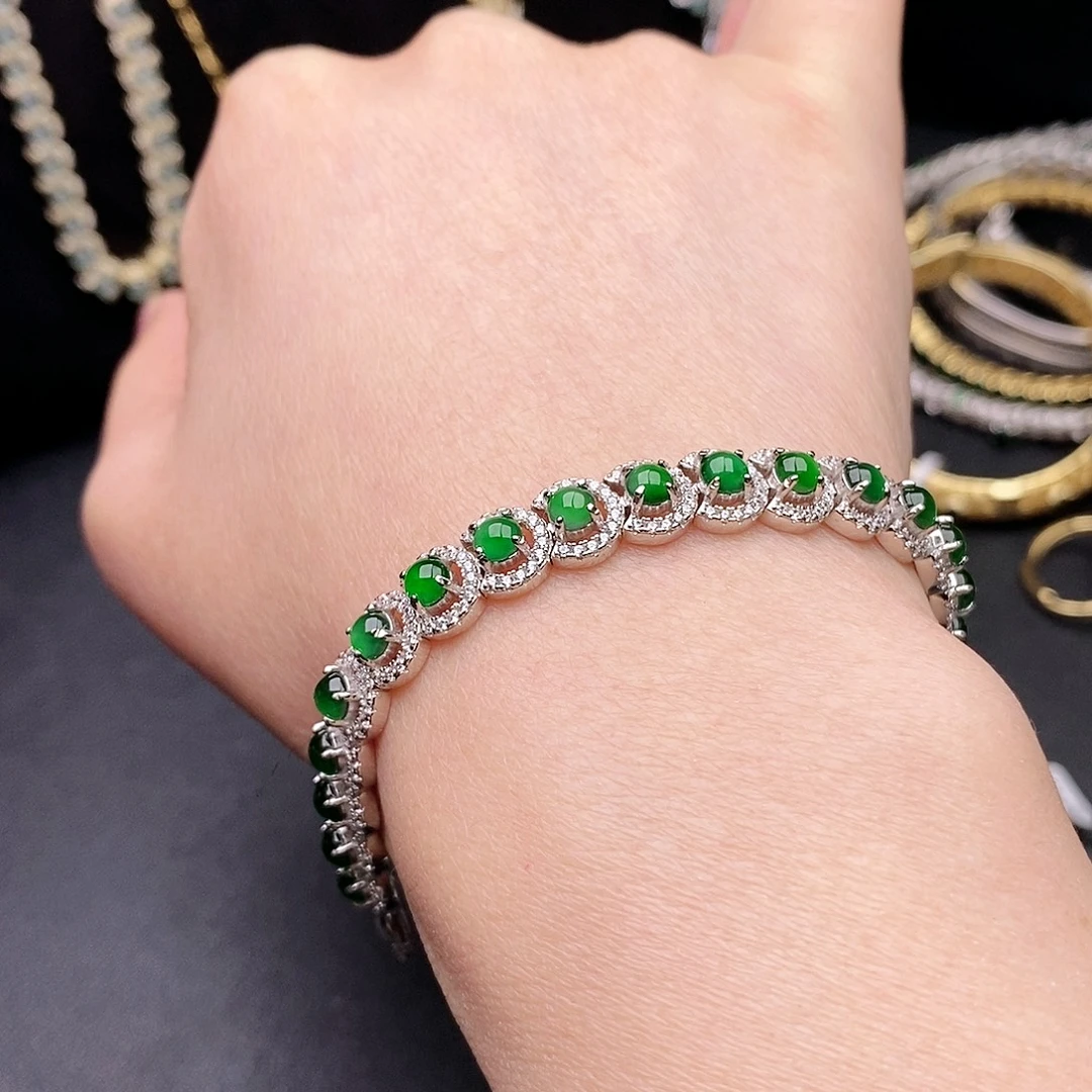 翡翠银S925镶嵌戒指