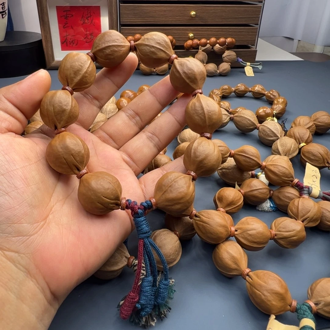 金***桥手串橄榄核梅林铁核鲨鱼背 19×23 去霜