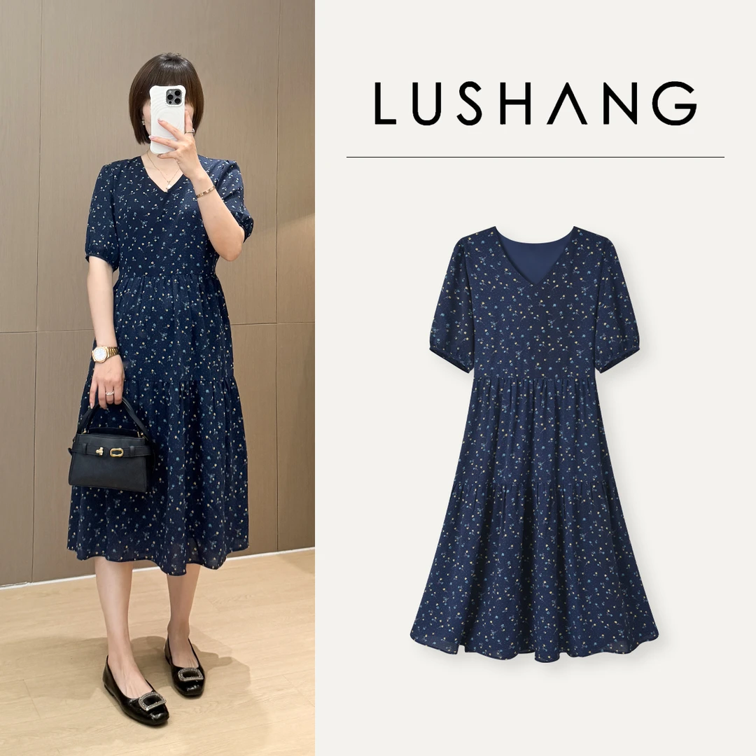 【爱上江南】显瘦V领，腰间本布腰带！露赏2025夏季高级感碎花连衣裙