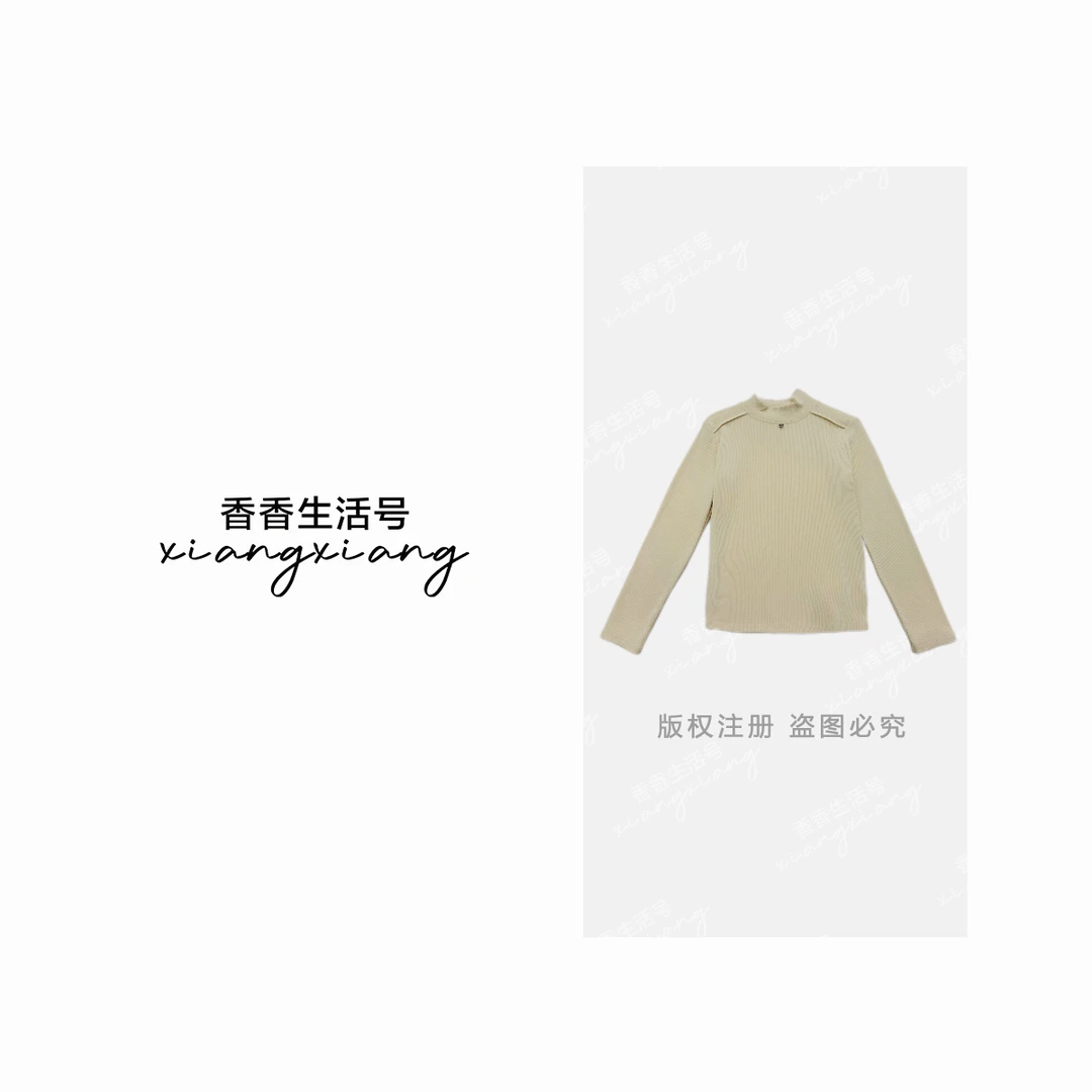 ‘’百搭女神‘’  300克薄绒小香风半高领打底衫女A3636