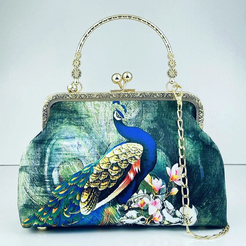 【雨林雀皇】新中式国风旗袍马面裙搭配时尚复古单肩手提斜挎包A375