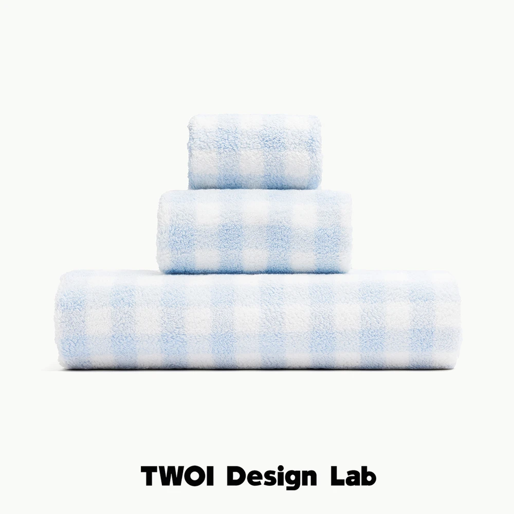 TWOI "Lifestyle" 「奶油蓝白格舒适毛巾」 Towels