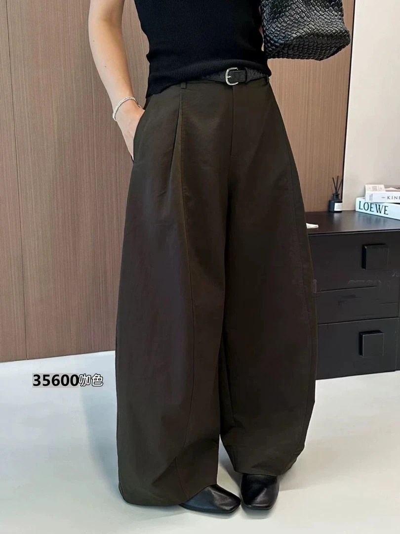 秋季百搭休闲风休闲裤阔腿阔腿裤不易变形纯色高腰45