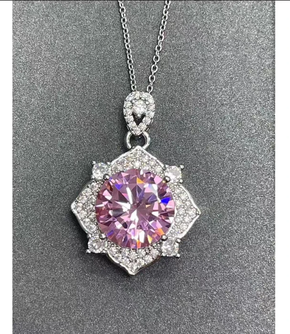 炫璨高奢  玫瑰花窗粉色豪镶重工轻奢项链