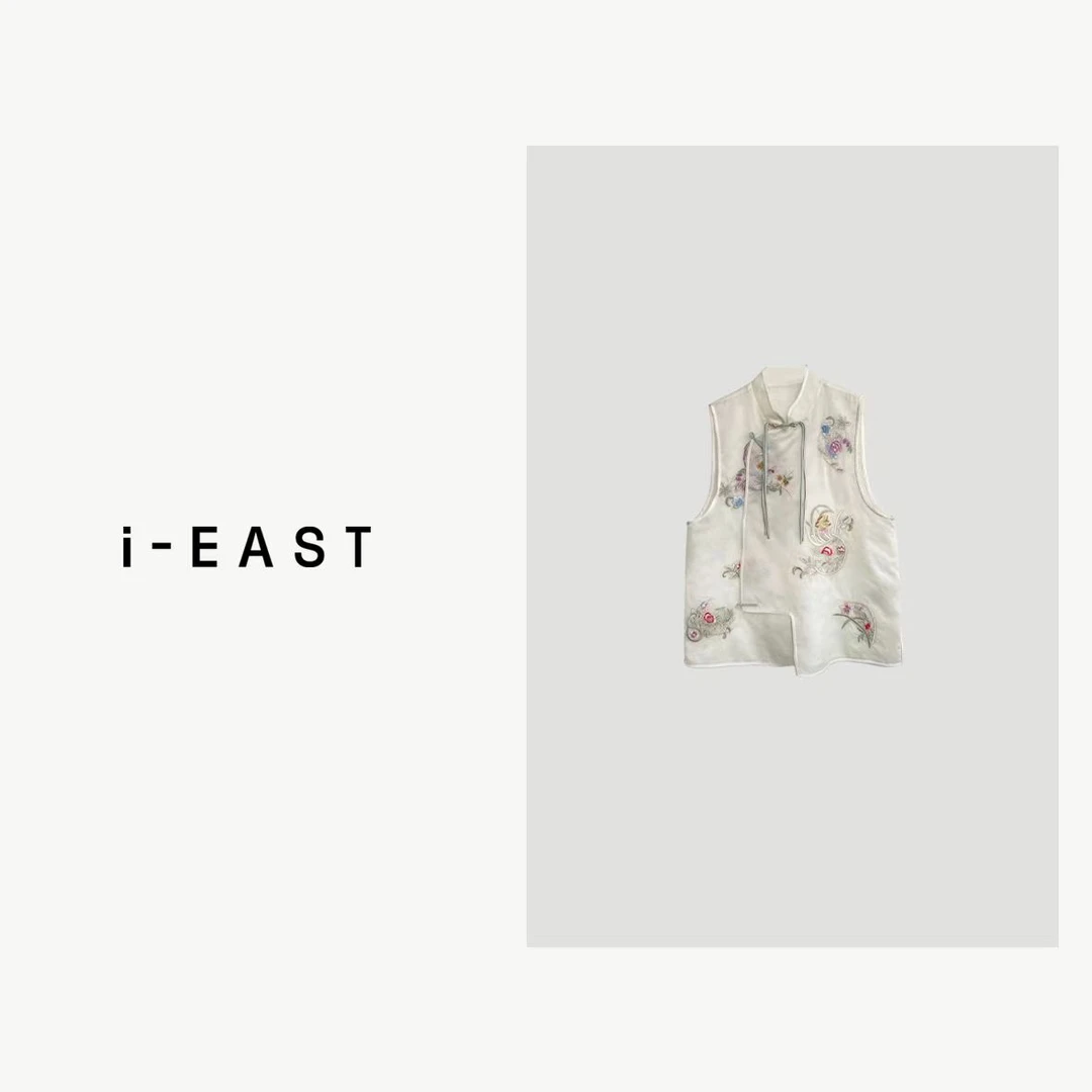 i-EAST 见雪知冬日~ 新中式重工刺绣马甲-4X S24142