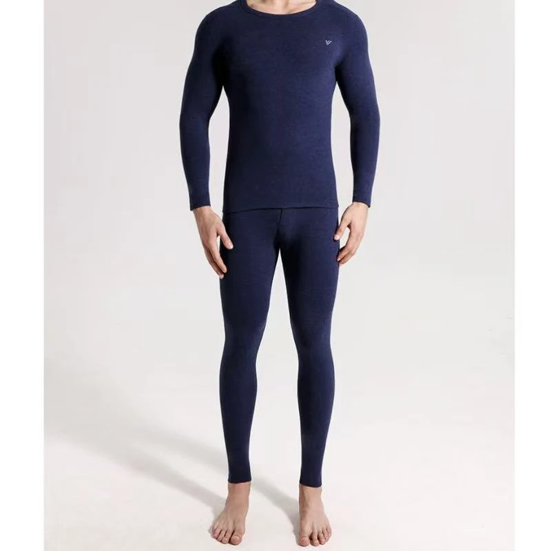 男款炫彩羊毛蚕丝德绒10A抗菌贴片保暖套装