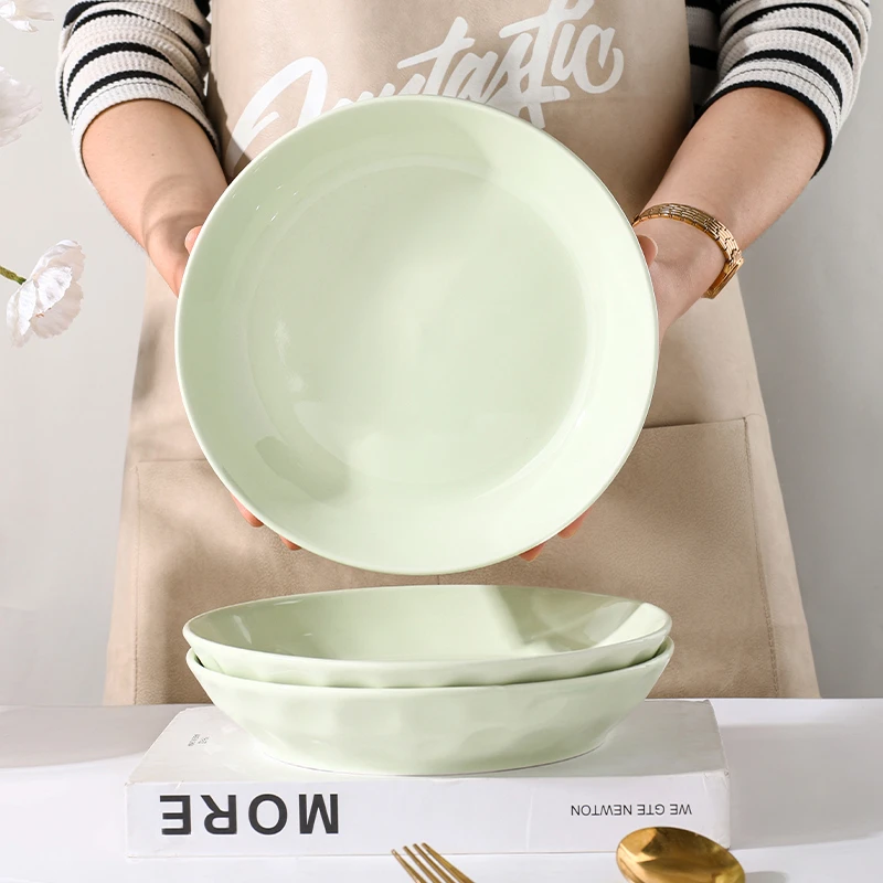 芬利兰【4个装】釉下彩石纹8.2英寸4个圆盘陶瓷深盘-1