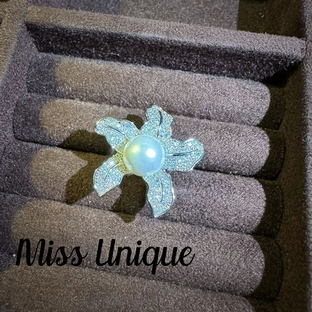 C3410白色梨花戒指