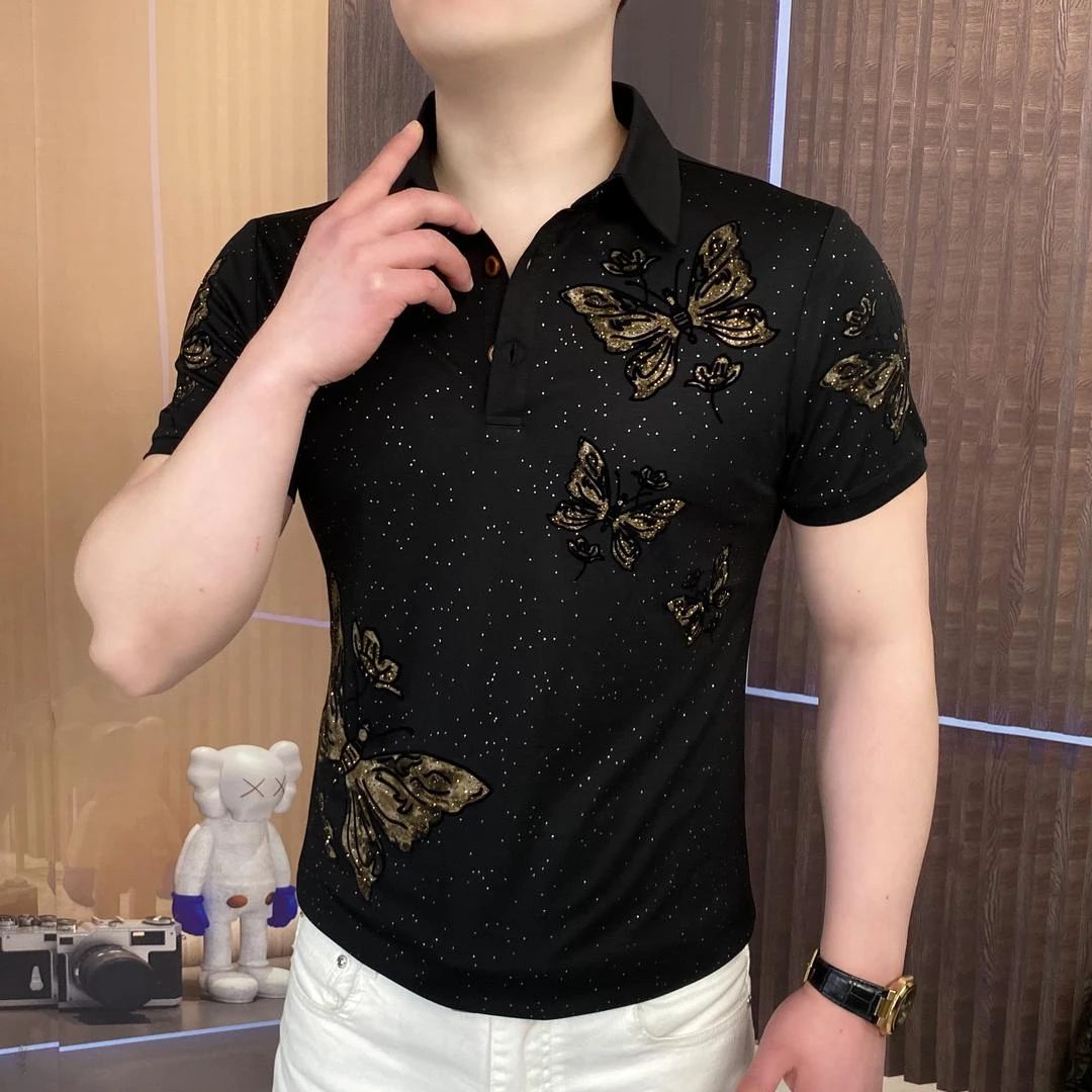 2025夏星蝶梦男士Polo衫轻奢时尚百搭商务帅气休闲男士翻领夏季