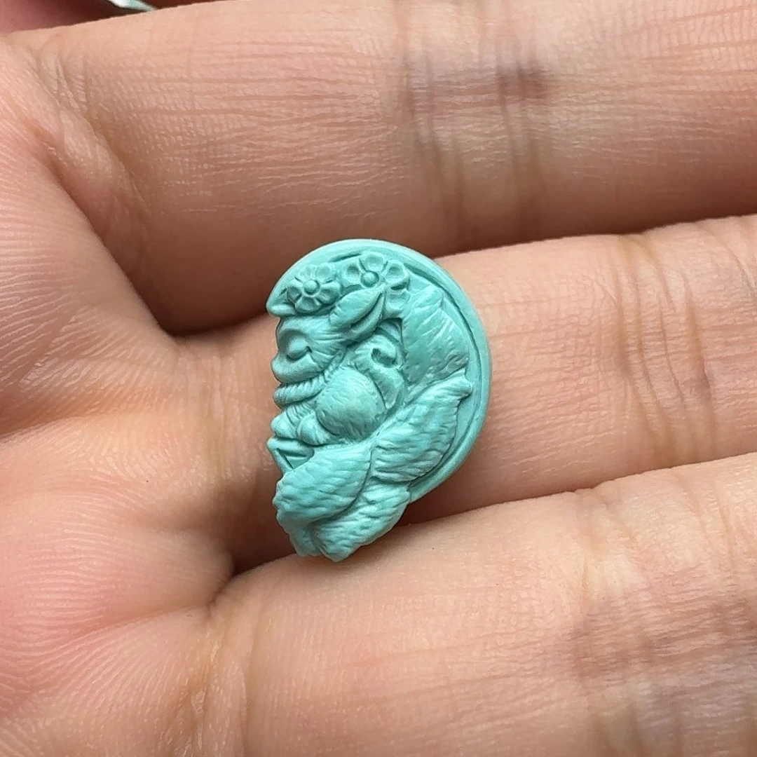 绿松石未镶嵌九尾狐